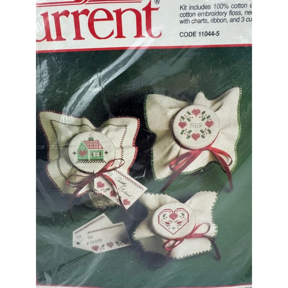 Vintage 1989 Current Counted Cross Stitch Jar Toppers Kit Set of 3 11044-5